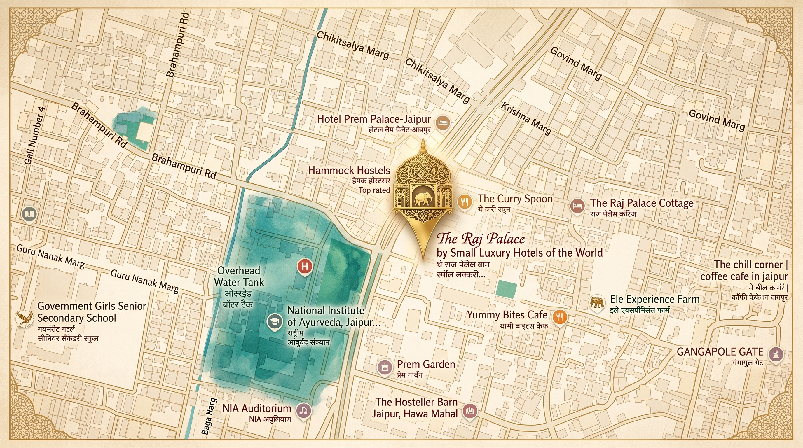 The Raj Palace Location Map