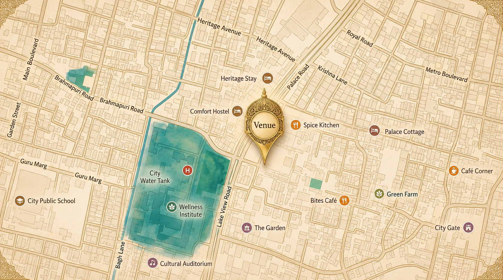 The Raj Palace Location Map